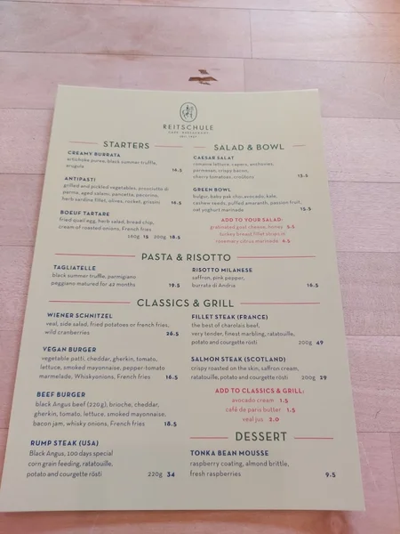 menu 2 of Café Reitschule