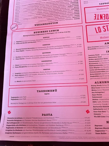 menu 0 of Lo Studente