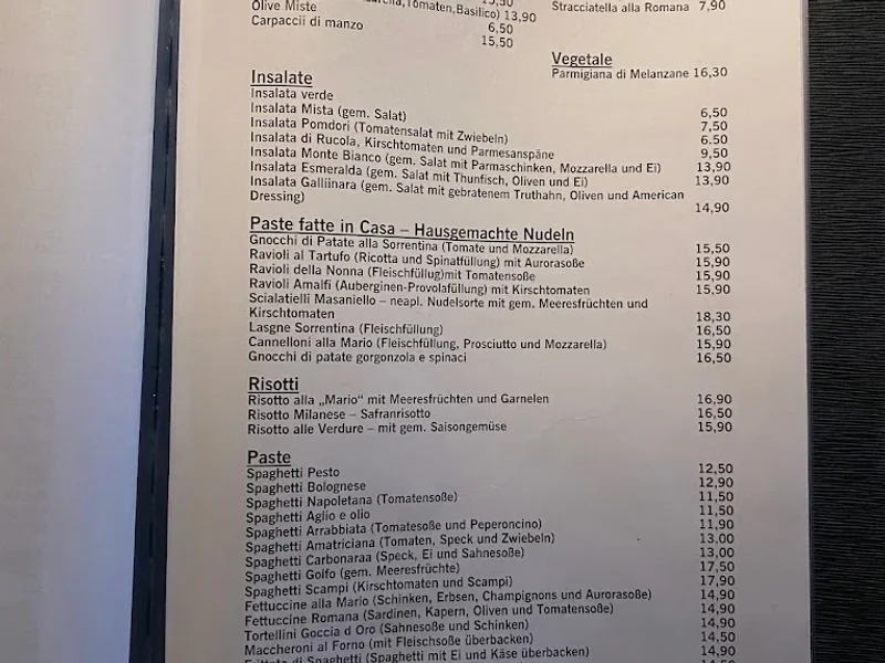 menu 1 of Ristorante Pizzeria Bei Mario