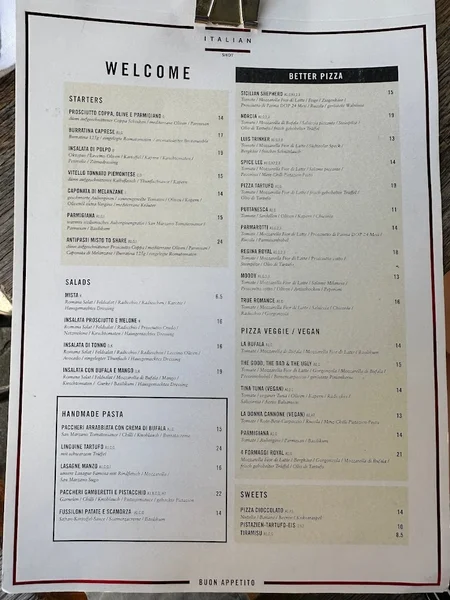 menu 0 of The Italian Shot Maxvorstadt