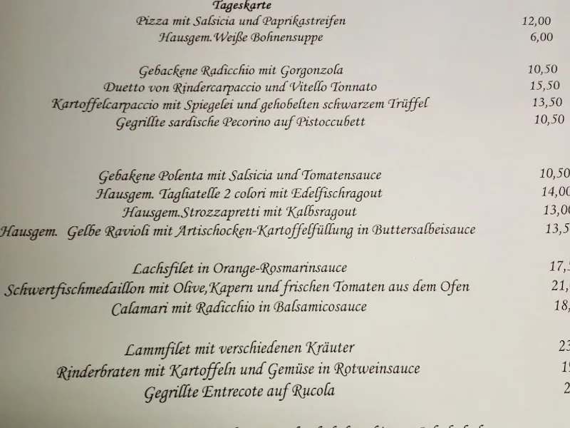 menu 0 of Trattoria Porto Cervo