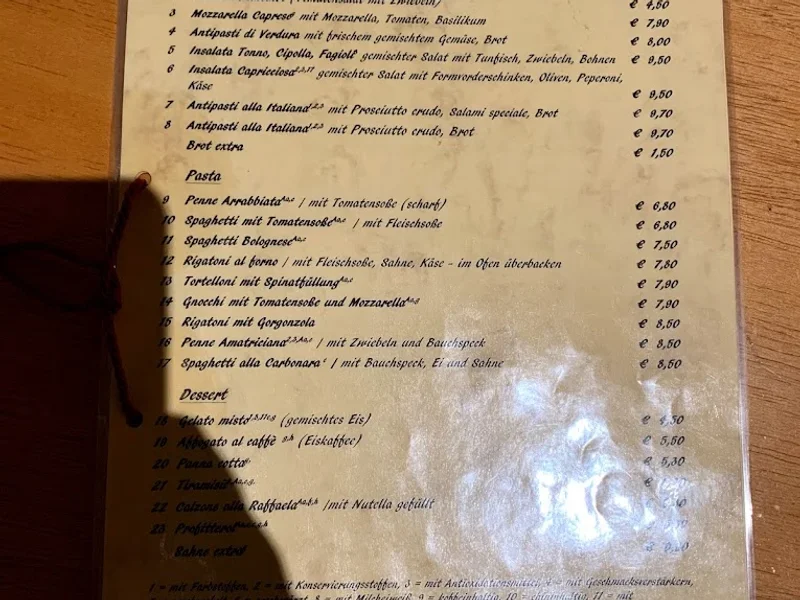 menu 2 of Lo Spuntino