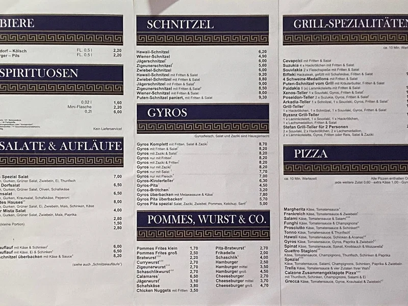 menu 1 of Zum Byzanz