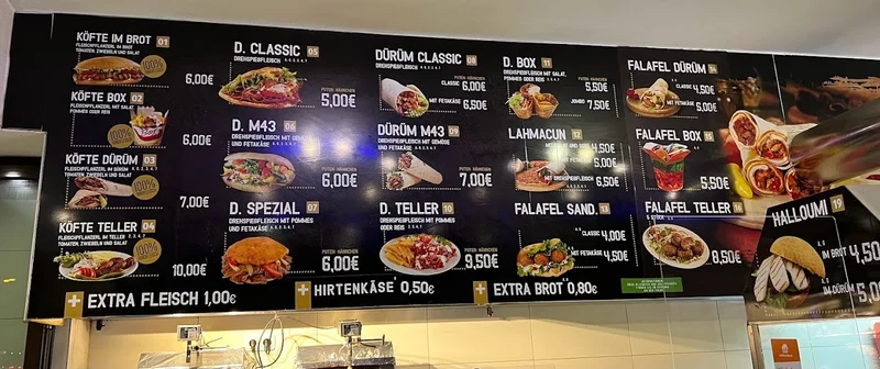 menu 2 of M43 Döner