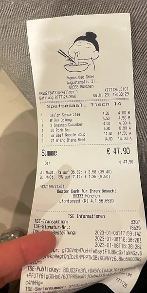 menu 1 of Mamma Bao - Augustenstraße