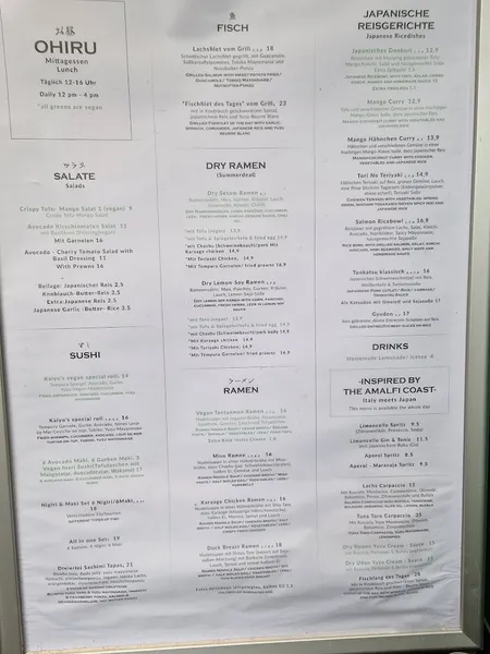 menu 1 of Kaiyo - Japanese Restaurant