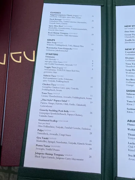 menu 2 of JIN GUI Hamburg