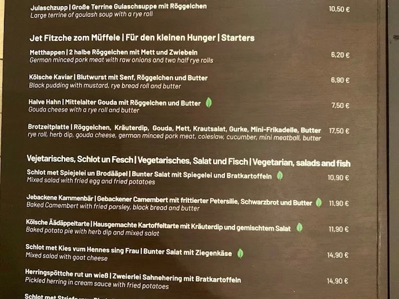 menu 0 of Brauhaus Em Kölsche Boor - Köln