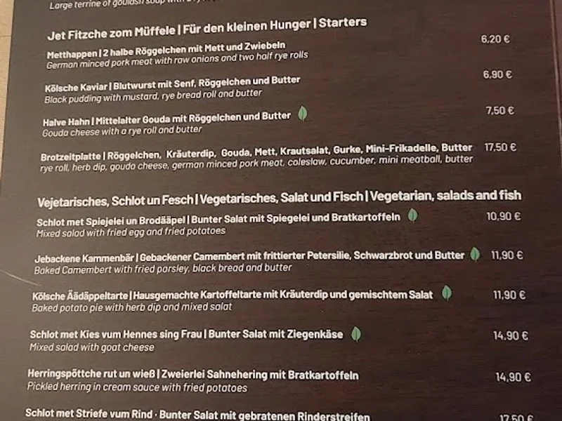 menu 2 of Brauhaus Em Kölsche Boor - Köln