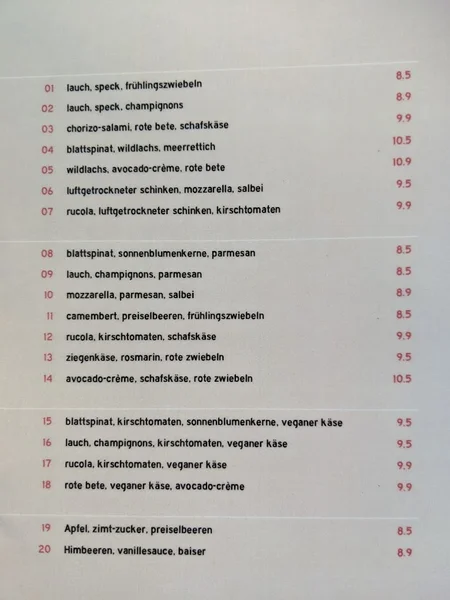 menu 0 of FEUER & FLAMME