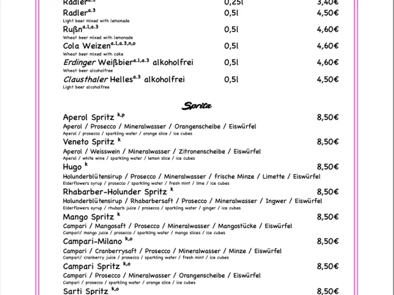 menu 1 of Rosi Kaffeehaus & Bar