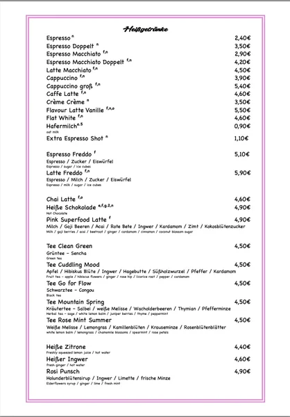 menu 2 of Rosi Kaffeehaus & Bar