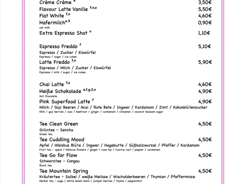 menu 2 of Rosi Kaffeehaus & Bar