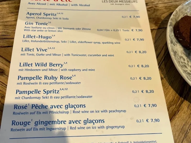 menu 2 of Les Deux Messieurs München