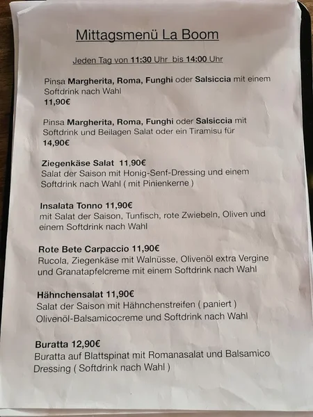menu 0 of La Boom Café & Weinbar - München