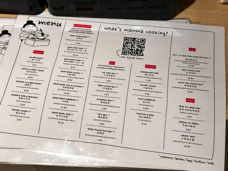 menu 0 of Mamma Bao - Adalbertstraße