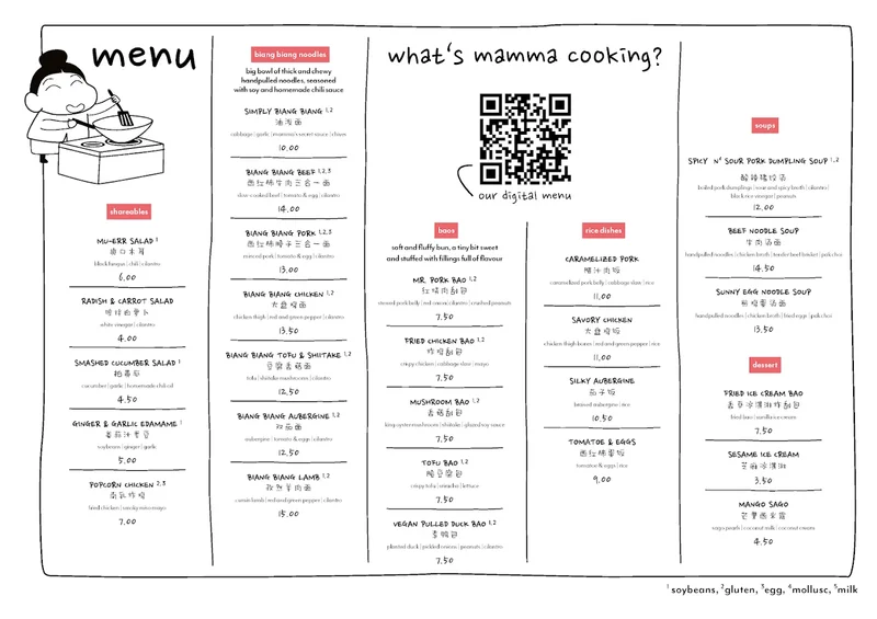 menu 1 of Mamma Bao - Adalbertstraße