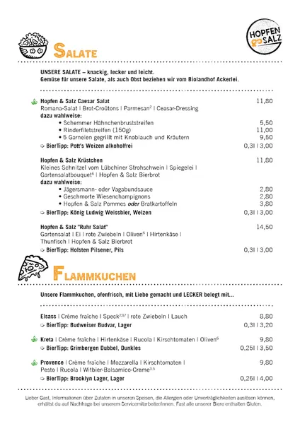 menu 0 of Hopfen & Salz Dortmund