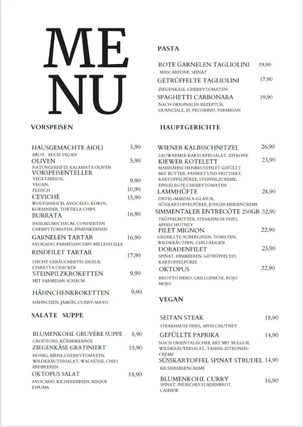 menu 1 of Restaurant Stadewäldchen