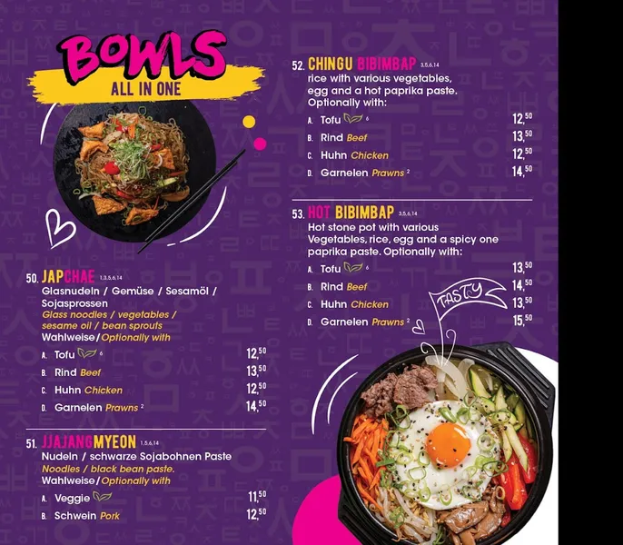 menu 1 of Chingu St. Pauli