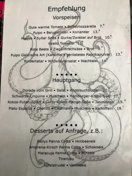 menu 0 of Restaurant Distelfarm Stuttgart