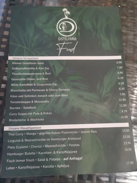 menu 1 of Restaurant Distelfarm Stuttgart