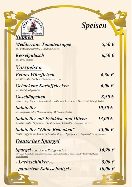 menu 1 of Gosenschenke Ohne Bedenken Inh. Loreen Heinrich