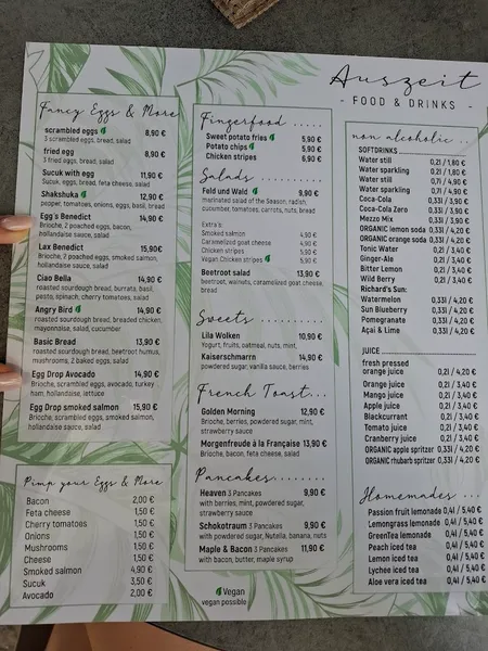 menu 1 of Auszeit Cafe - Frühstück & Brunch