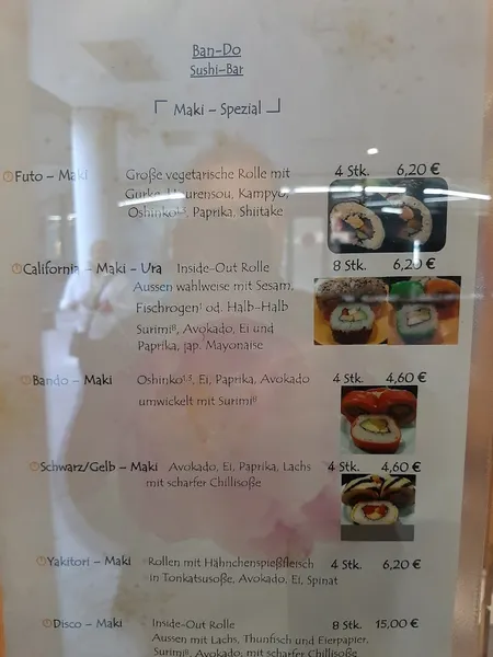 menu 1 of Bando Sushi-Bar Japanisches Restaurant