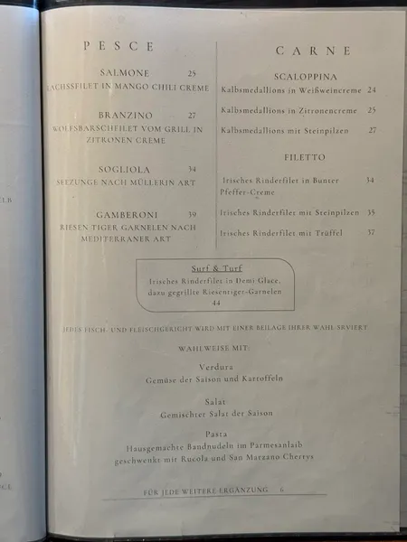 menu 2 of Restaurant Longobardis - Frankfurt