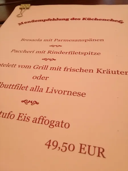 menu 2 of L'Unico