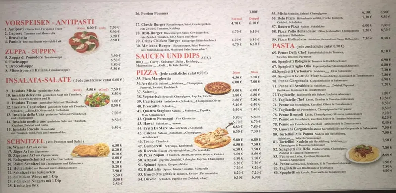 menu 2 of Pizza e Pasta