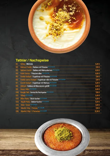 menu 2 of Sultan’s Palace Restaurant in Essen (Früher: Tadi Marifet Essen)