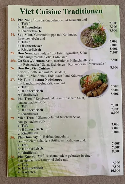 menu 0 of Viet Cuisine