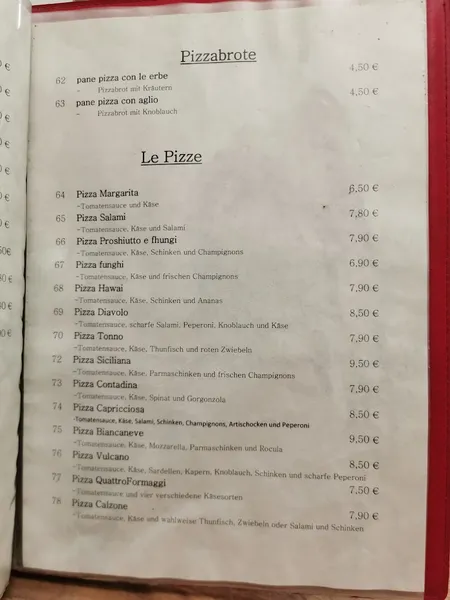 menu 0 of L'Angolo d'Italia