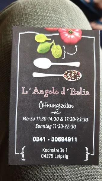 menu 1 of L'Angolo d'Italia