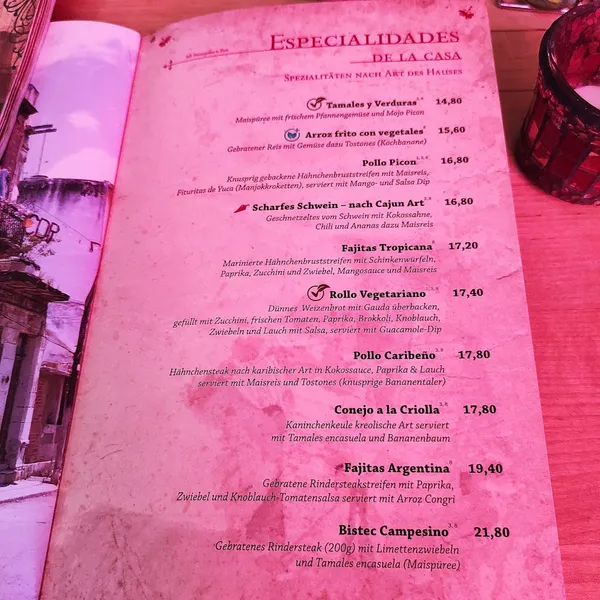 menu 0 of La Cosita Restaurant & Bar