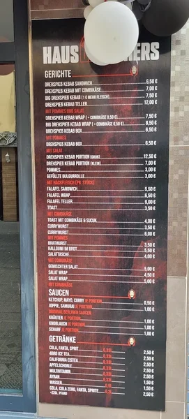 menu 2 of Haus des Döners