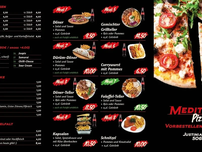 menu 2 of Pizza & Döner Mediterrane