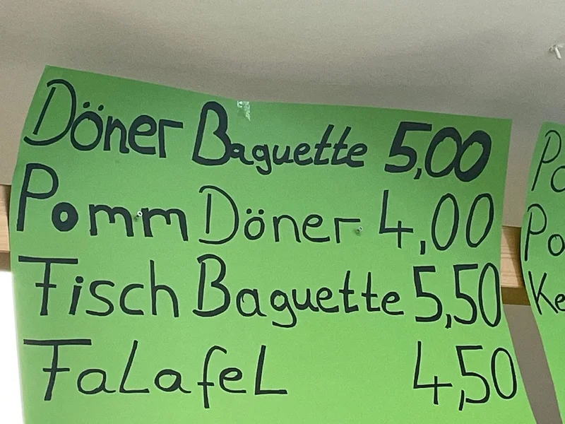 menu 1 of Yebi Döner