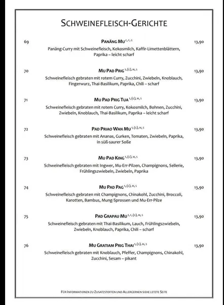 menu 1 of Restaurant Bai Tong