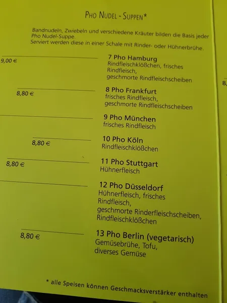 menu 0 of Phở Đức