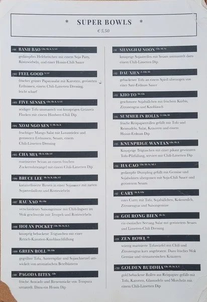 menu 1 of An Vegan House