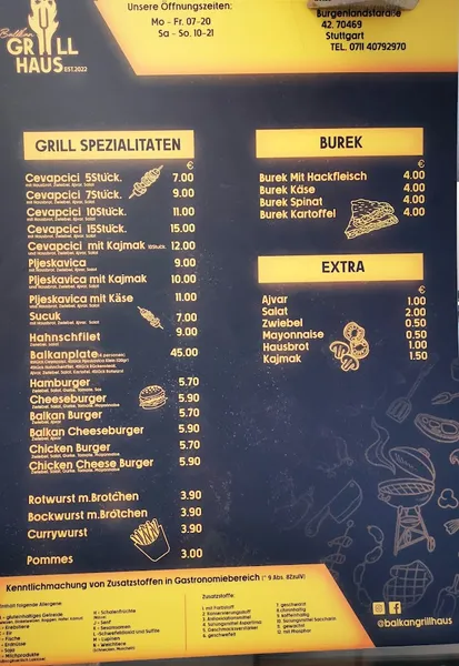 menu 1 of Balkan Grillhaus