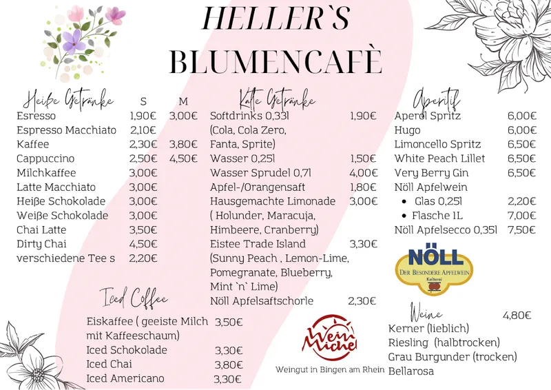 menu 0 of Hellers Blumencafe