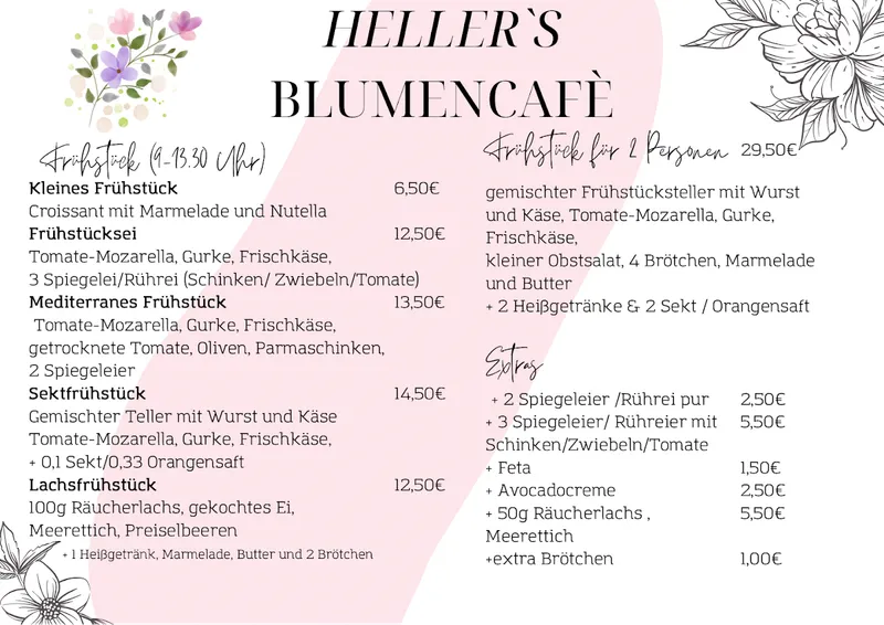 menu 1 of Hellers Blumencafe