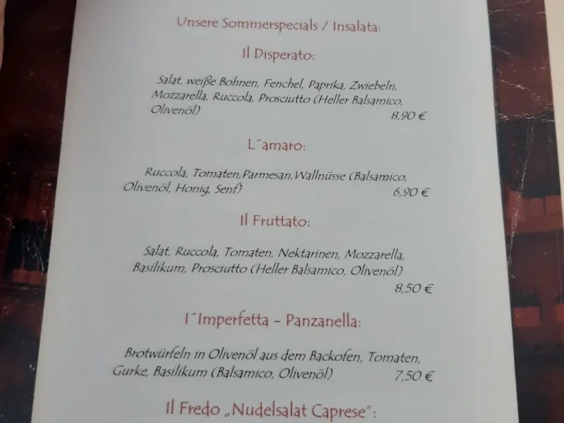 menu 0 of Il Disperato Prosciutteria Weinbar