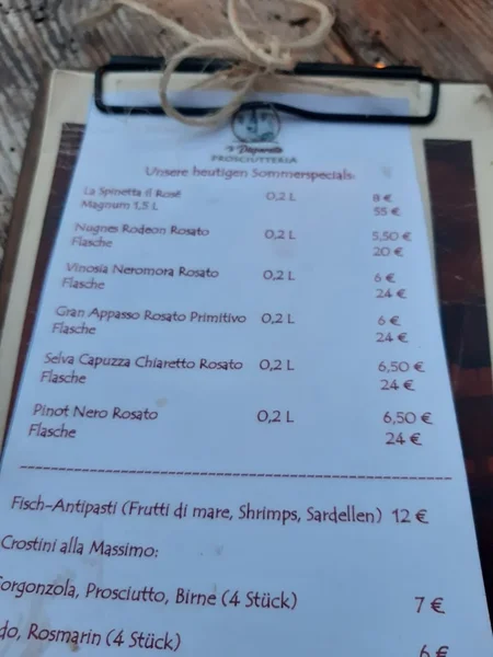 menu 2 of Il Disperato Prosciutteria Weinbar