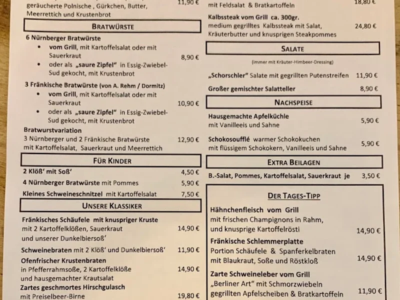 menu 0 of Wirtshaus Hütt'n