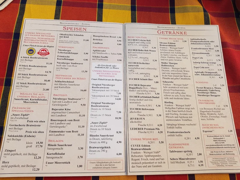 menu 0 of Bratwursthäusle bei St. Sebald